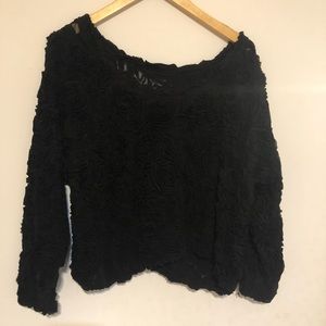 American apparel 3D flower mesh jumper